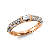 Ring 18 kt RG, 1 Bag. 0,25 ct, TW-vsi, 48 Brill. 0,62 ct, TW-vsi/si