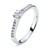 Ring 14 kt WG, 14 Brill. 0,14 ct, TW-si, 1 Brill. 0,31 ct, TW-si
