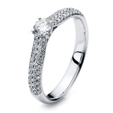 Ring 14 kt WG, 1 Brill. 0,24 ct, TW-si, 66 Brill. 0,30 ct, TW-si