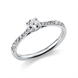 Ring 18 kt WG, GIA6512641835, 1 Brill. 0,30 ct, TW-si, 16 Brill. 0,20 ct, TW-si