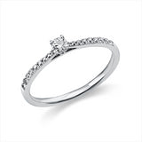 Ring 14 kt WG, 1 Brill. 0,10 ct, TW-si, 18 Brill. 0,12 ct, TW-si