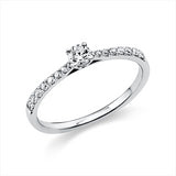 Ring 14 kt WG, 1 Brill. 0,15 ct, TW-si, 16 Brill. 0,16 ct, TW-si
