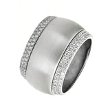 Ring 18 kt WG, mattiert, 46 Brill. 3,41 ct, TW-si