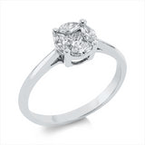 Ring 18 kt WG, 4 Nav. 0,35 ct, TW-si, 1 Princ. 0,17 ct, TW-si
