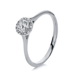 Ring 18 kt WG, 1 Brill. 0,30 ct, TW-si, 16 Brill. 0,06 ct, TW-si