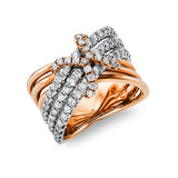 Ring 18 kt RG+WG, 84 Brill. 1,51 ct, TW-si