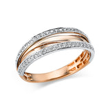 Ring 18 kt RG+WG, 56 Brill. 0,30 ct, TW-si