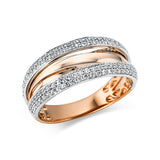 Ring 18 kt RG+WG, 118 Brill. 0,44 ct, TW-si