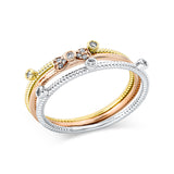 Ring 18 kt WG+GG+RG, 6 Dia. 0,02 ct, TW-si, 6 Brill. 0,05 ct, TW-si