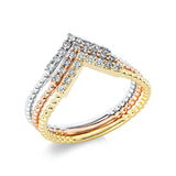 Ring 18 kt WG+GG+RG, 27 Brill. 0,31 ct, TW-si