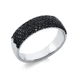 Ring 14 kt WG, schwarz rhodiniert, 93 Brill. 0,82 ct, schwarz