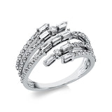 Ring 18 kt WG, 9 Bag. 0,24 ct, TW-vsi/si, 20 Brill. 0,64 ct, TW-vsi/si