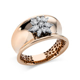 Ring 18 kt RG+WG, 12 Nav. 0,49 ct, TW-vsi/si, 1 Brill. 0,05 ct, TW-vsi/si