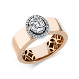 Ring 18 kt RG+WG, 31 Fant-Schl. 0,29 ct, TW-vsi/si