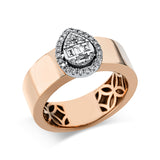 Ring 18 kt RG+WG, 31 Fant-Schl. 0,27 ct, TW-vsi/si