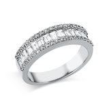 Ring 14 kt WG, 15 Bag. 0,78 ct, TW-vsi/si, 38 Brill. 0,31 ct, TW-vsi/si