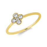 Ring 18 kt GG, 1 Brill. 0,01 ct, TW-si, 4 Brill. 0,17 ct, TW-si
