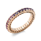 Ring 18 kt RG, Flex-Band, variabel, 33 Saphire 1,06 ct pink