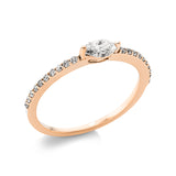 Ring 18 kt RG, 1 Nav. 0,22 ct, TW-si, 20 Brill. 0,14 ct, TW-si