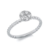 Ring 18 kt WG, 1 Brill. 0,04 ct, TW-si, 5 Brill. 0,29 ct, TW-si, 5 Brill. 0,02 ct, TW-si