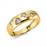 Ring 18 kt GG, 2 Brill. 0,08 ct, TW-si, 4 Brill. 0,13 ct, TW-si