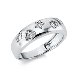 Ring 18 kt WG, 2 Brill. 0,08 ct, TW-si, 4 Brill. 0,12 ct, TW-si