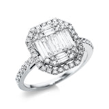 Ring 18 kt WG, 10 Bag. 0,51 ct, TW-si, 56 Brill. 0,53 ct, TW-si