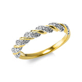 Ring 18 kt GG, Fassung rhodiniert, 47 Brill. 0,33 ct, TW-si
