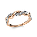Ring 18 kt RG, Fassung rhodiniert, 17 Brill. 0,25 ct, TW-si