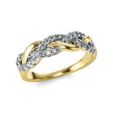 Ring 18 kt GG, Fassung rhodiniert, 23 Brill. 0,28 ct, TW-si, 5 Brill. 0,05 ct, TW-si