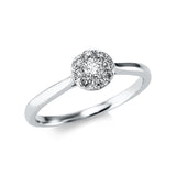 Ring 18 kt WG, 1 Brill. 0,20 ct, TW-si, 8 Brill. 0,20 ct, TW-si