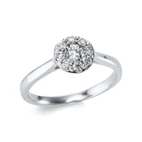 Ring 18 kt WG, 1 Brill. 0,25 ct, TW-si, 8 Brill. 0,25 ct, TW-si