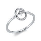 Ring 18 kt WG, 1 Brill. 0,06 ct, TW-si, 16 Brill. 0,09 ct, TW-si
