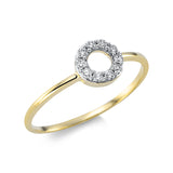 Ring 18 kt GG, Fassung rhodiniert, 10 Brill. 0,12 ct, TW-si