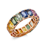 Ring 18 kt RG, 19 Saphire 12,57 ct multicolor