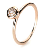 Ring 18 kt RG, 9 Brill. 0,06 ct, TW-vsi