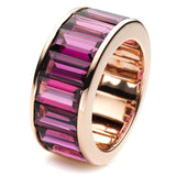 Ring 18 kt RG, 10 Rhodolith 10,73 ct rot