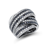 Ring 18 kt WG, 113 Brill. 2,70 ct, TW-vsi/si, 91 Brill. 2,36 ct, schwarz
