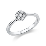 Ring 14 kt WG, 5 Brill. 0,19 ct, TW-si, 2 Brill. 0,07 ct, TW-si