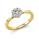 Ring 18 kt GG, 1 Brill. 0,08 ct, TW-si, 6 Brill. 0,34 ct, TW-si