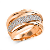 Ring 14 kt RG, 53 Brill. 0,70 ct, TW-si