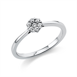 Ring 950 Pt Platin, 6 Brill. 0,14 ct, TW-si, 1 Brill. 0,04 ct, TW-si