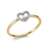 Ring 18 kt GG, Fassung rhodiniert, 1 Brill. 0,03 ct, TW-si, 20 Brill. 0,06 ct, TW-si