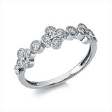 Ring 18 kt WG, 16 Brill. 0,45 ct, TW-si, 3 Brill. 0,02 ct, TW-si