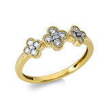 Ring 18 kt GG, Fassung rhodiniert, 1 Brill. 0,01 ct, TW-si, 8 Brill. 0,21 ct, TW-si, 4 Brill. 0,18 ct, TW-si, 2 Brill. 0,01 ct, TW-si