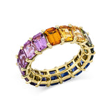 Ring 18 kt GG, 17 Saphire 9,64 ct fancy