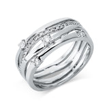 Ring 18 kt WG, 4 Brill. 0,18 ct, TW-si, 28 Brill. 0,21 ct, TW-si