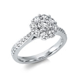 Ring 18 kt WG, 8 Brill. 0,65 ct, TW-si, 16 Brill. 0,16 ct, TW-si, 1 Brill. 0,40 ct, TW-si