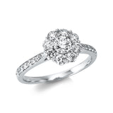 Ring 18 kt WG, 4 Brill. 0,26 ct, TW-si, 4 Brill. 0,24 ct, TW-si, 16 Brill. 0,37 ct, TW-si, 1 Brill. 0,33 ct, TW-si