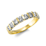 Ring 18 kt GG, 9 Brill. 1,00 ct, TW-si